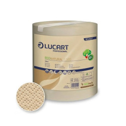 Kéztörlő 2 rétegű tekercses átmérő: 17,5 cm egyesével csomagolt 2.300 EcoNatural Lucart_852407J havanna barna Papírtörlők Lucart