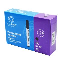 Alkoholos marker 1-4mm, vágott végű Bluering® fekete Permanent marker Bluering