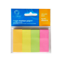 Jelölőcímke 20x50mm, 4x40lap, papír, vegyes neon színek Bluering® Jelölőcímke Bluering
