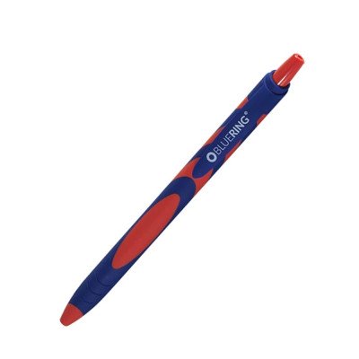 Golyóstoll nyomógombos gumírozott piros test, Bluering® F20, írásszín piros Golyóstoll nyomógombos gumírozott piros test, Bluering® F20, írásszín piros