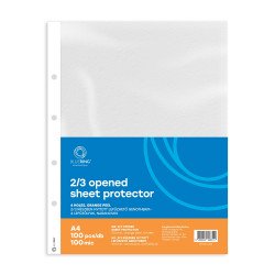 Genotherm lefűzhető, A4, 100 micron narancsos belül 2/3 részben nyitott 4 lyukú Bluering® 100 db/csomag, Lefűzhető genotherm Bluering