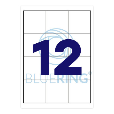 Etikett címke, 70x67,7mm, 100 lap, 12 címke/lap Bluering® Etikett címke, 70x67,7mm, 100 lap, 12 címke/lap Bluering®