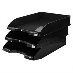 Irattálca műanyag 345, 345x255x65mm, Bluering®, fekete Irattálca Bluering