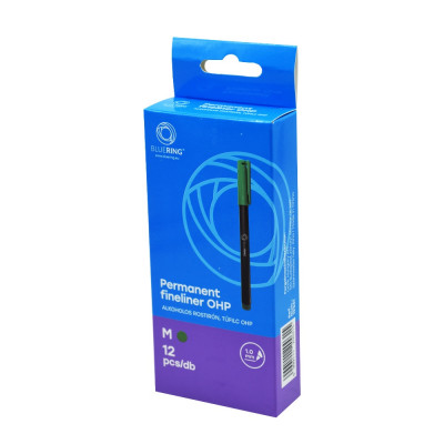 Rostirón, tűfilc alkoholos 1mm, OHP Bluering® M zöld Rostirón, tűfilc alkoholos 1mm, OHP Bluering® M zöld