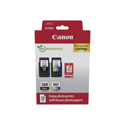 Canon PG560/CL561 tintapatron + 10x15 fényes fotópapír multipack ORIGINAL Tintapatron original Canon