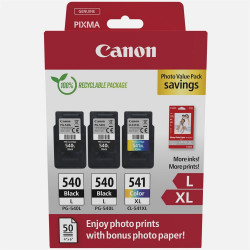 Canon PG540L (2x11ml) + CL541XL tintapatron + 50 db GP501 10x15 fényes fotópapír multipack ORIGINAL Tintapatron original Canon