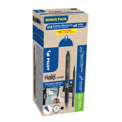 Rollertoll 0,5mm, törölhető Pilot Frixion Clicker GreenPack, 12 toll + 12betét, írásszín fekete Rollertoll Pilot