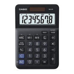 Számológép asztali 8 digit nagy, döntött kijelző Casio MS 8 F fekete Számológép Casio