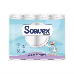 Toalettpapír 3 rétegű kistekercses 100% cellulóz 162 lap/tekercs 24 tekercs/csomag Soavex Maxi Scorta_Paperdi Toalettpapírok Paperdi