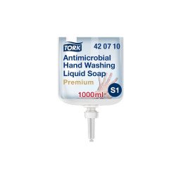 Folyékony szappan utántöltő 1 liter fertőtlenítő Premium S1 Tork_420710 fehér Fertőtlenítő folyékony szappanok TORK