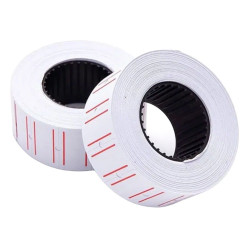 Árazószalag 22x12mm, fehér piros vonallal 25 tekercs/karton, MOTEX Árazószalag Egyéb