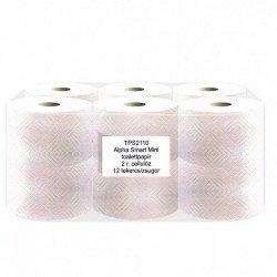 Toalettpapír 2 rétegű közületi átmérő: 14 cm 100 % cellulóz laponkénti adagolású 12 tekercs/karton hófehér Toalettpapírok Alpha