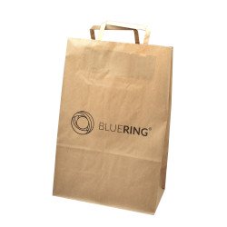 Szalagfüles papírtáska 32x17x33cm Bluering® barna Papírzacskó , zsák Bluering