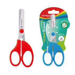 Olló balkezes 13 cm tompa fejű 1 db/bliszter Keyroad Left-handed vegyes színek Ollók, kések Keyroad