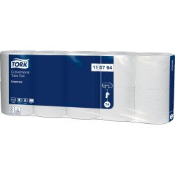 Toalettpapír 2 rétegű átmérő: 12,5 cm 250 lap/32,5 m/tekercs 10 tek/csomag Universal T4 Tork_110794 fehér Toalettpapírok TORK