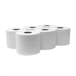 Toalettpapír 2 rétegű közületi átmérő: 19 cm 100 % cellulóz 105 m 12 tekercs/karton Bluering® hófehér Toalettpapírok Bluering