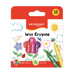 Zsírkréta készlet 8x90mm 12 db/bliszter Keyroad Wax Crayon vegyes színek Kréta Keyroad