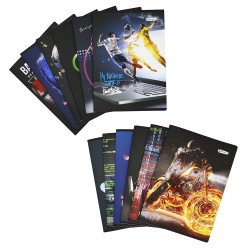 Füzet A5, 40lap, kockás 80g. Connect Matt + UV lakk borító, Iskolai füzet Connect