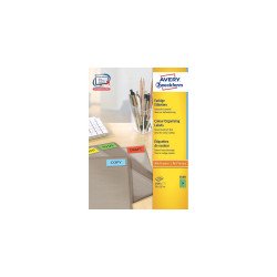 Etikett címke, 70 x37mm, univerzális, 24 címke/ív, 100 ív/doboz, Avery zöld Etikett - címke Avery