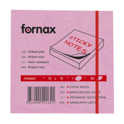 Jegyzettömb öntapadó, 75x75mm, 80lap, Fornax neon rózsaszín Öntapadó jegyzettömb Fornax