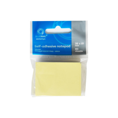 Jegyzettömb öntapadó, 38x51mm, 80lap, Bluering® , sárga Jegyzettömb öntapadó, 38x51mm, 80lap, Bluering® , sárga