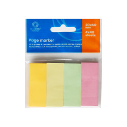 Jelölőcímke 20x50mm, 4x40lap, papír, vegyes pasztell színek Bluering® Jelölőcímke Bluering