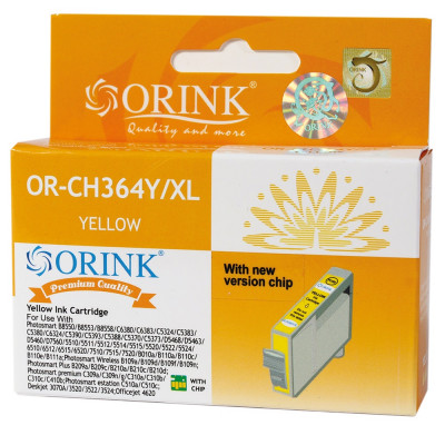 Utángyártott Hp 364XL/CB325EE tintapatron yellow ORINK Utángyártott Hp 364XL/CB325EE tintapatron yellow ORINK