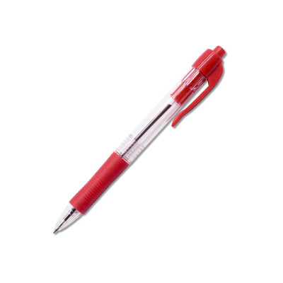 Golyóstoll 0,7mm, nyomógombos, gumírozott fogórész, piros átlátszó test, Bluering® R2, írásszín piros Golyóstoll 0,7mm, nyomógombos, gumírozott fogórész, piros átlátszó test, Bluering® R2, írásszín piros
