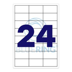 Etikett címke, 64,3x34mm, 100 lap, 24 címke/lap Bluering® Etikett - címke Bluering