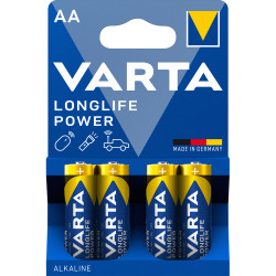 Elem AA ceruza LR06 Longlife Power 4 db/csomag, Varta Elem, akkumulátor, töltő Varta