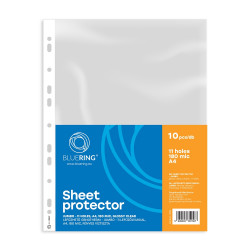 Genotherm lefűzhető, A4, 180 micron jumbo katalógustartó Bluering® 10 db/csomag, Lefűzhető genotherm Bluering