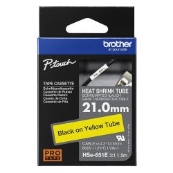 Feliratozógép szalag Brother HSE651 21mmx1,5m ORIGINAL fekete/sárga Nyomtató és feliratozó gép, kellékek Brother