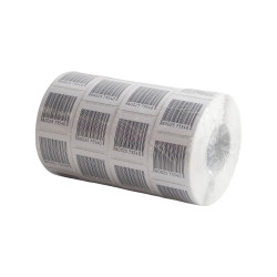 Etikett címke áruvédelmi (RF címke) álvonalkóddal 40x40mm, tekercses 1000 címke/tekercs