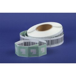 Etikett címke áruvédelmi (RF címke) álvonalkóddal 40x40mm, tekercses 1000 címke/tekercs Etikett - címke Egyéb