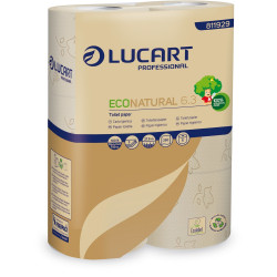 Toalettpapír 3 rétegű 250 lap/tekercs 6 tekercs/csomag EcoNatural Lucart 6.3_811929D havanna barna Toalettpapírok Lucart