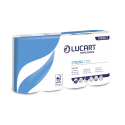 Toalettpapír 2 rétegű kistekercses átmérő: 11 cm 150 lap/tekercs 8 tekercs/csomag Strong 2.150 Lucart_811B60J fehér Toalettpapírok Lucart