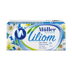 Papírzsebkendő 3 rétegű 100 db/csomag Liliom illatmentes Papírzsebkendők Müller