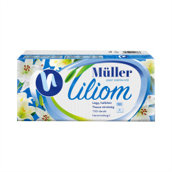 Papírzsebkendő 3 rétegű 100 db/csomag Liliom illatmentes Papírzsebkendők Müller