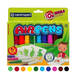 Filctoll fújós készlet Centropen AIRPENS 1539 Textile 10 klf. szín Filctoll Centropen