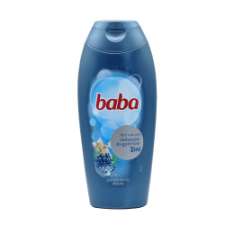 Tusfürdő 400 ml Baba 2 in 1 férfi vadszeder & gyömbér Sampon, tusfürdő, testápoló, hintőpor Baba