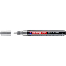 Lakkmarker 1-2mm, kerek Edding 791 ezüst Lakkmarker EDDING