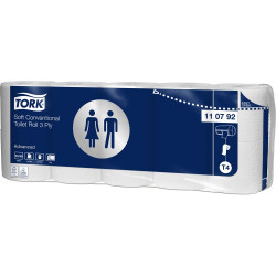 Toalettpapír 3 rétegű átmérő: 12 cm 150 lap/19,4 m/tekercs 10 tekercs/csomag Soft T4 Tork_110792 fehér Toalettpapírok TORK