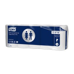 Toalettpapír 3 rétegű átmérő: 12 cm 150 lap/19,4 m/tekercs 10 tekercs/csomag Soft T4 Tork_110792 fehér Toalettpapírok TORK