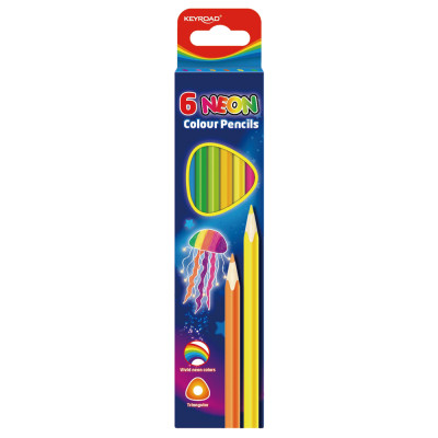 Színes ceruza készlet háromszögletű Keyroad Neon 6 klf. neon szín