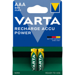 Elem tölthető akku AAA mikro 800 mAH Power 2 db/csomag, Varta Elem, akkumulátor, töltő Varta