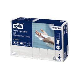Kéztörlő 2 rétegű Interfold hajtogatású 110 lap/csomag 21 csomag/karton Premium Xpress Multifold H2 Tork_100288 fehér Papírtörlők TORK