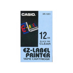 Feliratozógép szalag XR-12X1 12mmx8m Casio víztiszta/fekete Nyomtató és feliratozó gép, kellékek Casio