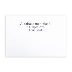 Autóbusz menetlevél A4, 100lap,os fekvő D.GEPJ.41 Nyilvántartás Egyéb