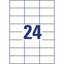 Etikett címke, 70 x37mm, univerzális, 24 címke/ív, 100 ív/doboz, Avery fehér