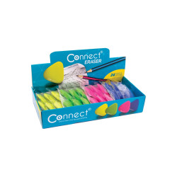 Radír Connect háromszögletű 24 db/kínáló doboz színes (sárga, zöld, rózsa, kék) Radír Connect